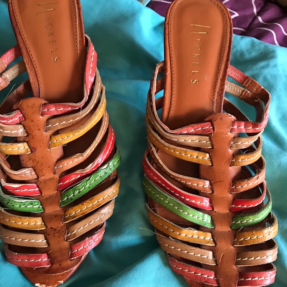 Multi Colored fabulous sandals Vintage!!!!!